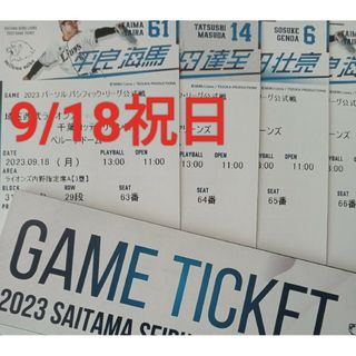 8/25(金)中日×横浜 プラチナシート ペア/1塁側
