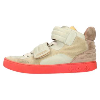 ルイヴィトン(LOUIS VUITTON)のLOUIS VUITTON ルイヴィトン ×KANYE WEST JASPERS ジャスパー カニエウエスト ハイカットスニーカー グレー/ピンク(スニーカー)