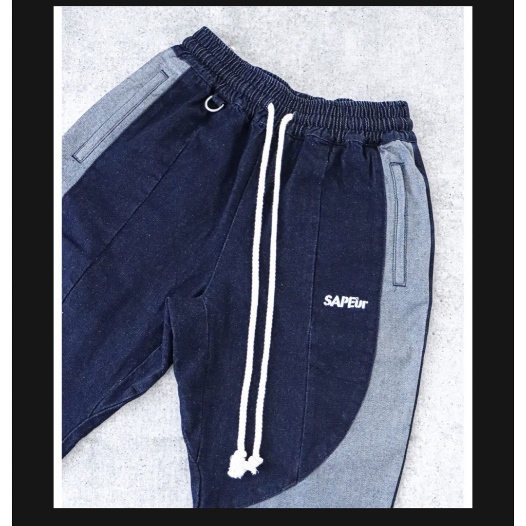 即完売品 sapeur サプール トラックパンツ デニム XLサイズ 即完売品 sapeur サプール トラックパンツ デニム XLサイズ