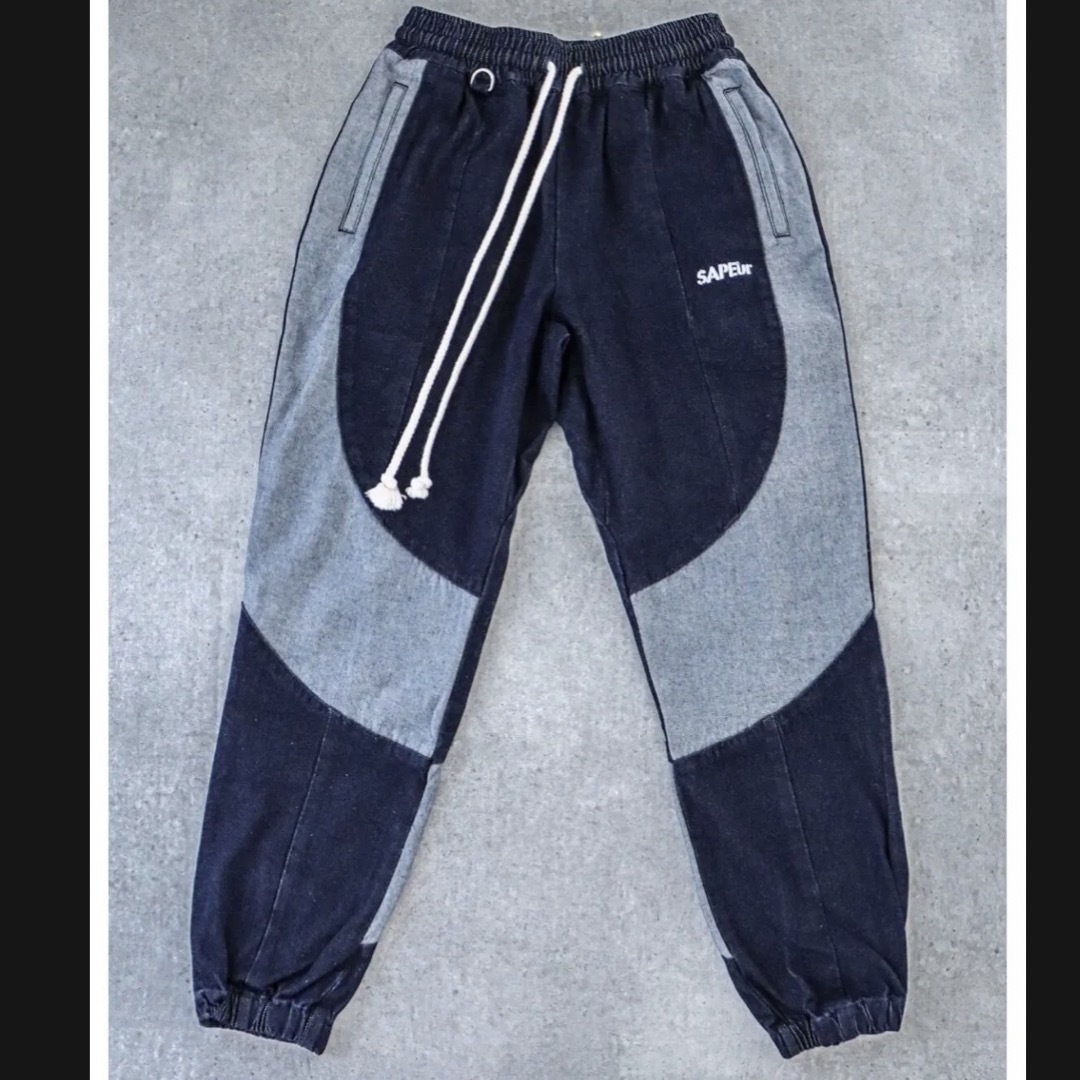 即完売品 sapeur  サプール トラックパンツ デニム XLサイズDENIMTRACKPANTS