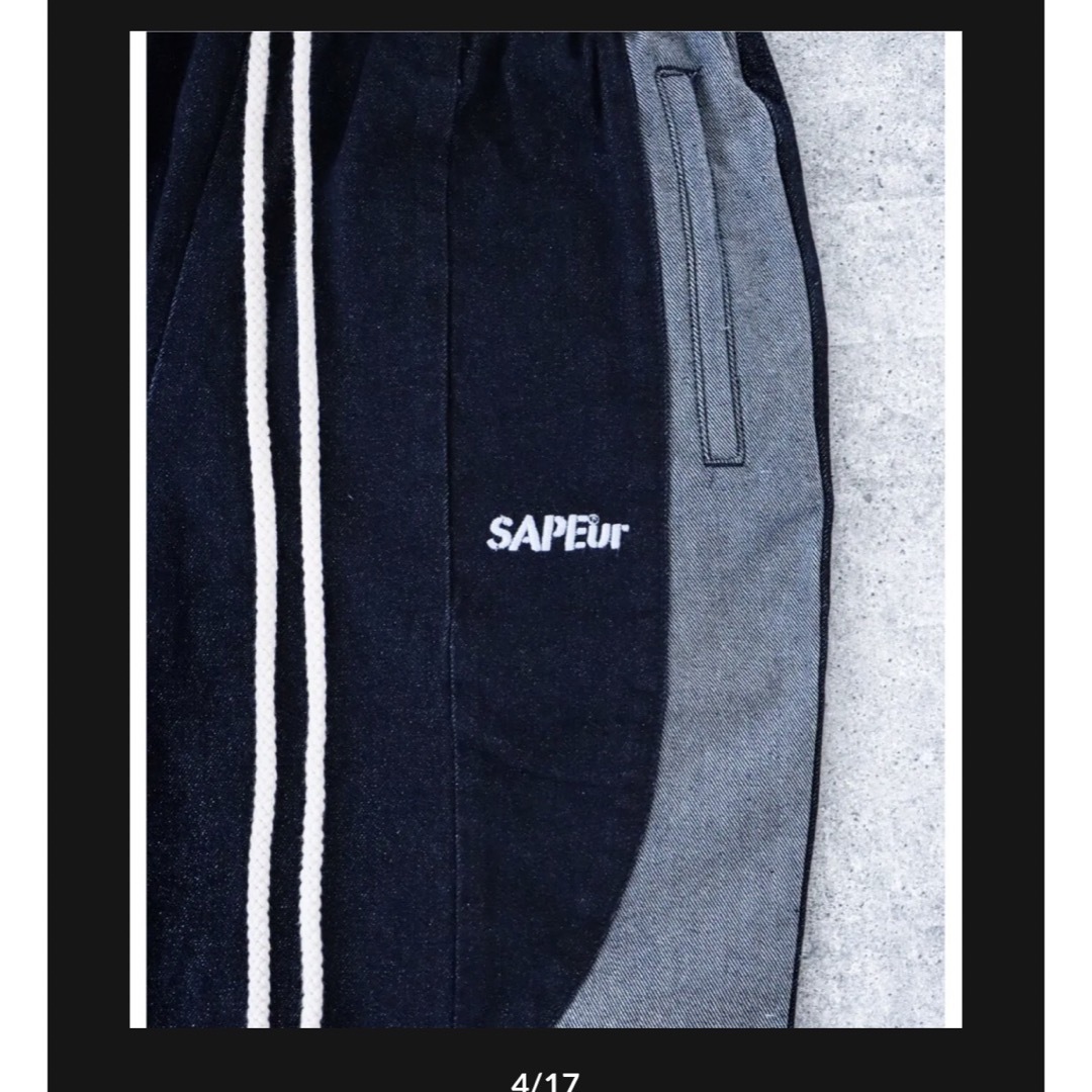 即完売品 sapeur サプール トラックパンツ デニム XLサイズ 即完売品 sapeur サプール トラックパンツ デニム XLサイズ