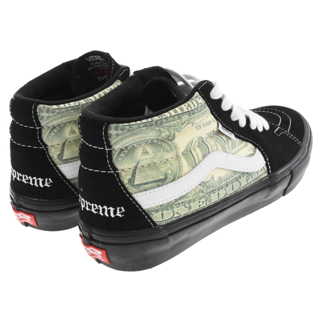 SUPREME シュプリーム 23SS×VANS SKATE GROSSO MID VN0A5FCGBMA バンズ ダラープリント スケートグロッソ ミッドカットスニーカー US9/27cm ブラック