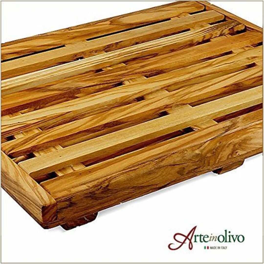 Arteinolivo オリーブウッドのブレッドカッティングボード2ピース構造