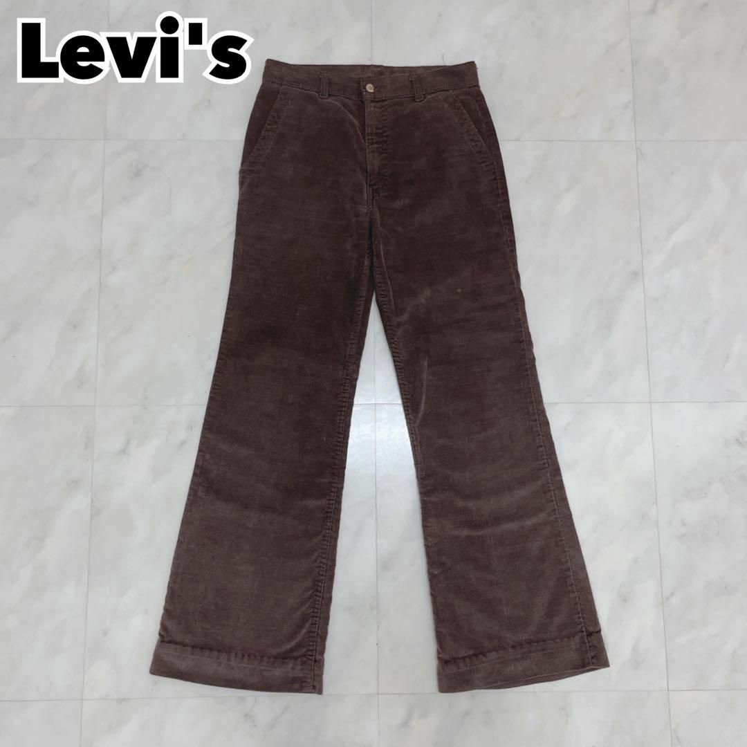 70s Levi's リーバイス フレアパンツ ベロア ブラウン 42タロン