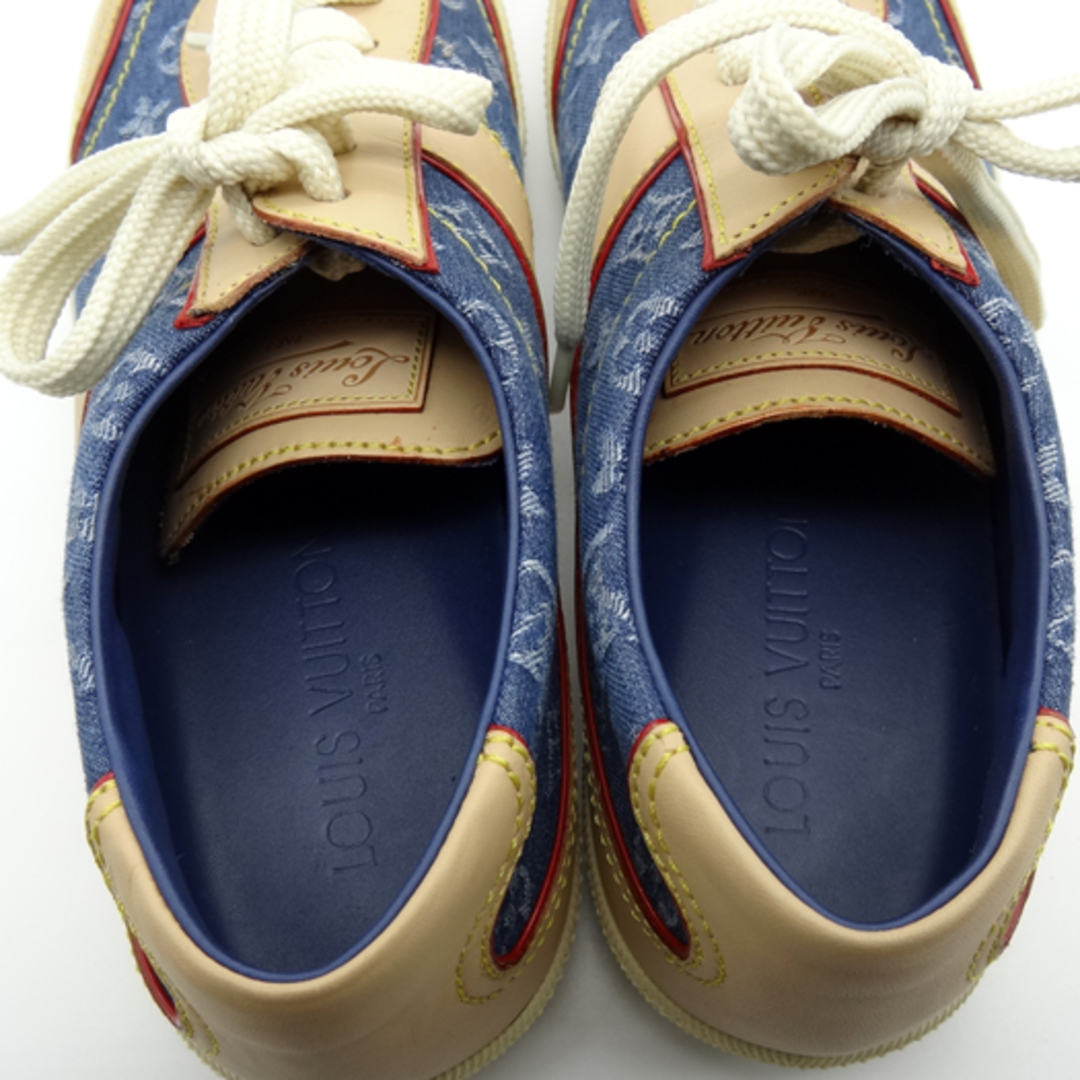 ルイ ヴィトン スニーカー デニム レザー ブルー 靴 #38 24.5cm