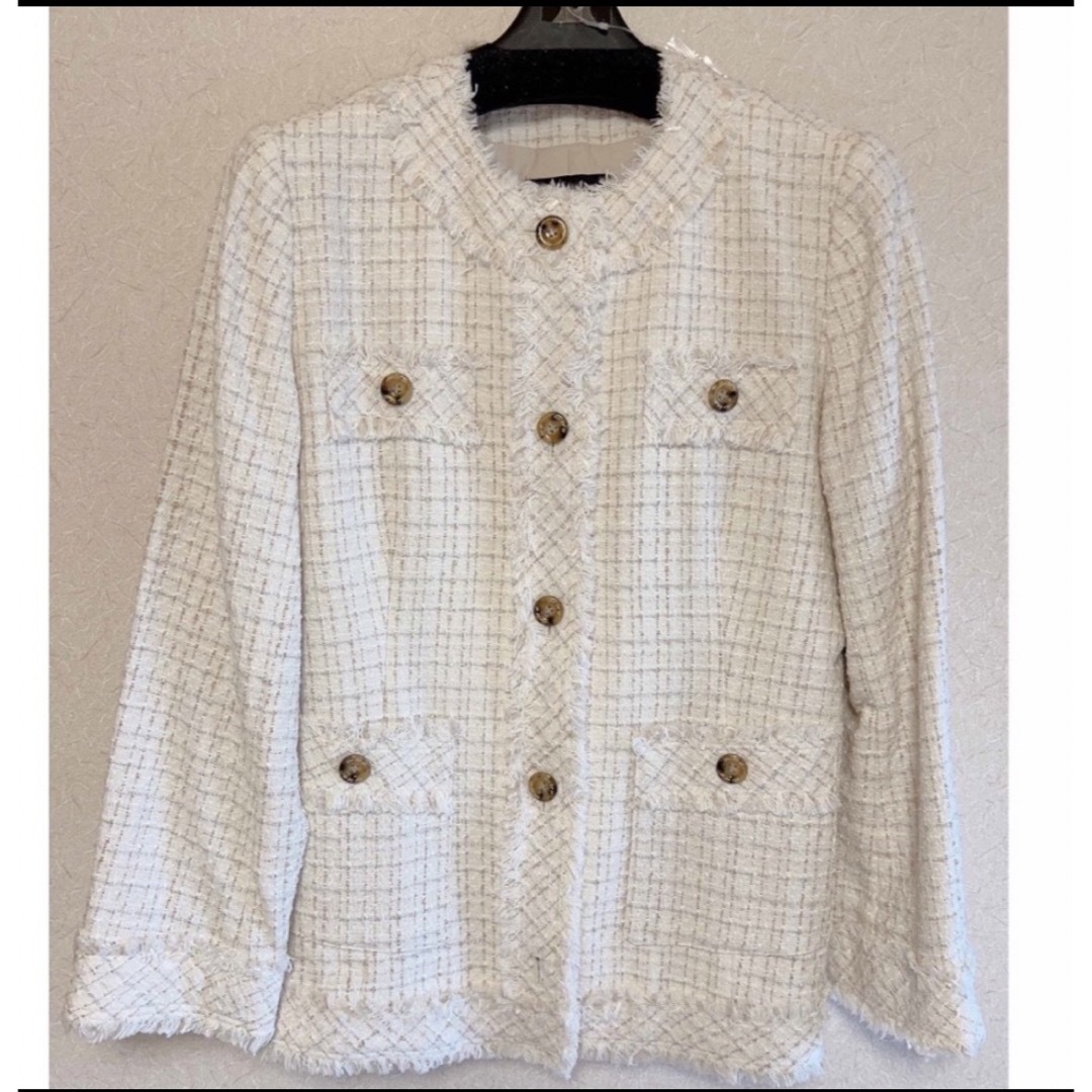 最終値‼️ Cotton-blend Blelted tweed Jacket