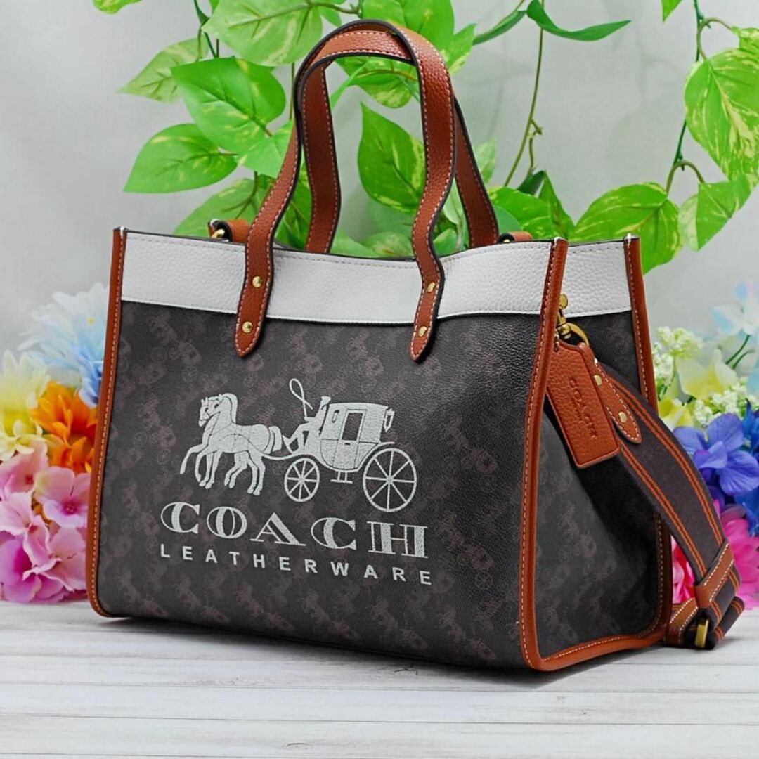 30☆新品☆COACH☆コーチ☆トート☆馬車☆ダークブラウン-