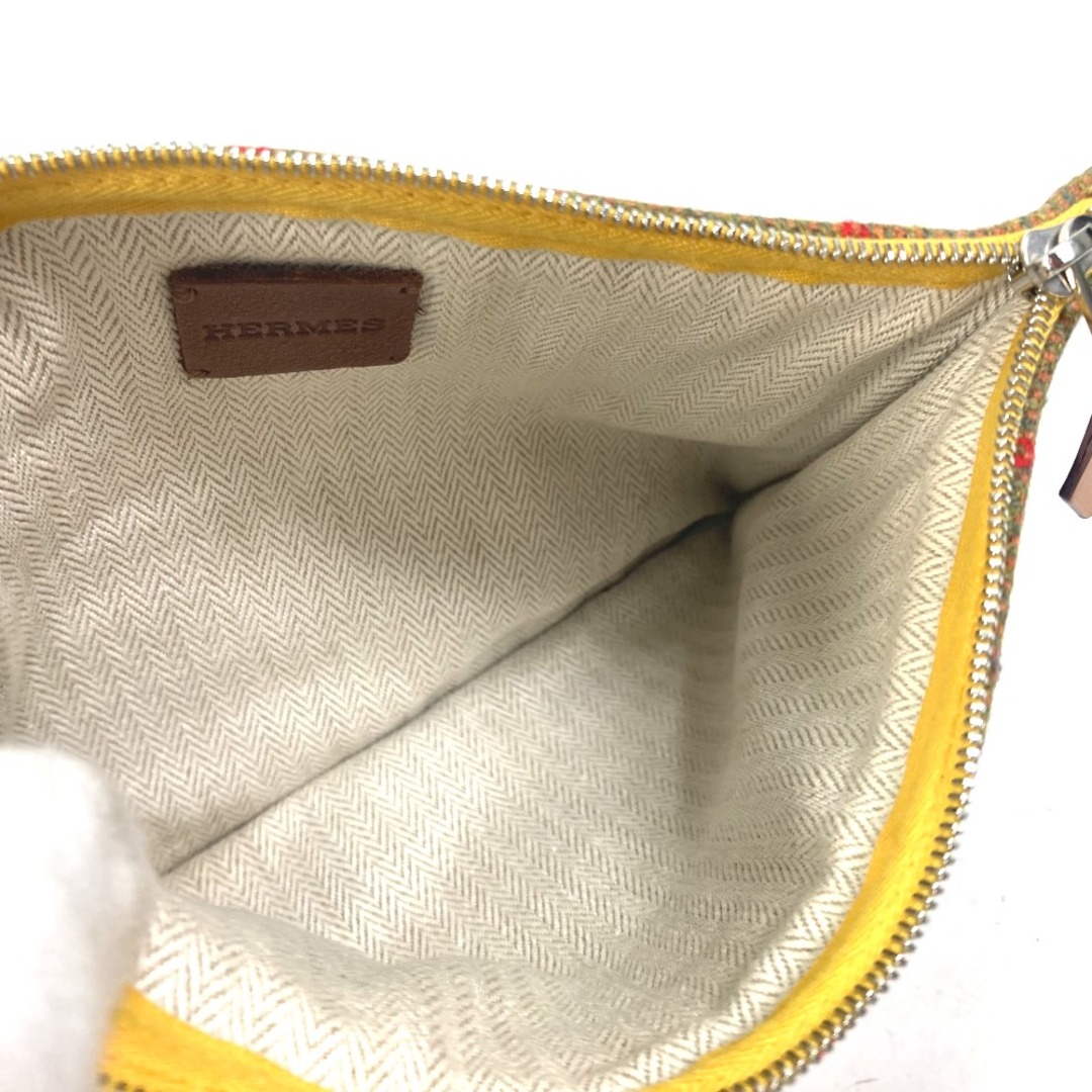 Hermes - エルメス HERMES フラットポーチ チェック クラッチバッグ