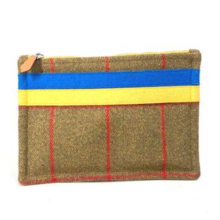 Hermes - エルメス HERMES フラットポーチ チェック クラッチバッグ