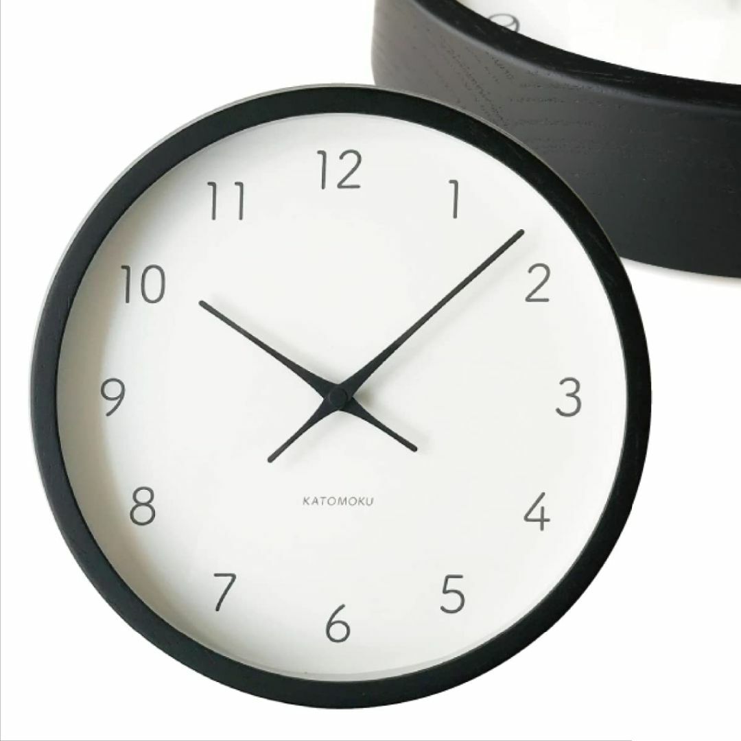 置時計【色: ブラック】KATOMOKU Muku Clock 7 電波時計 連続秒針