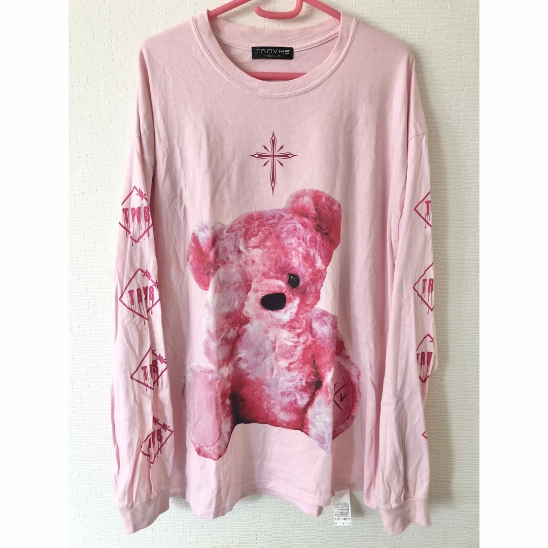 TRAVAS TOKYO bear クマ ロンT カットソー Tシャツ ピンク