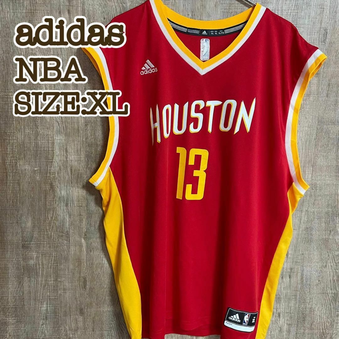 adidas アディダス　NBA ヒューストン・ロケッツ　ゲームシャツ　赤　XL
