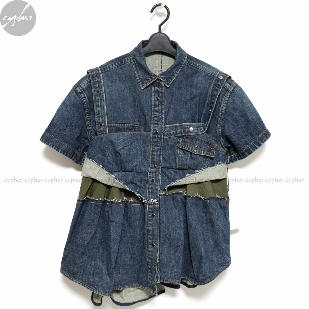 sacai - 2 新品 22AW sacai アシンメトリック デニム シャツ サカイ