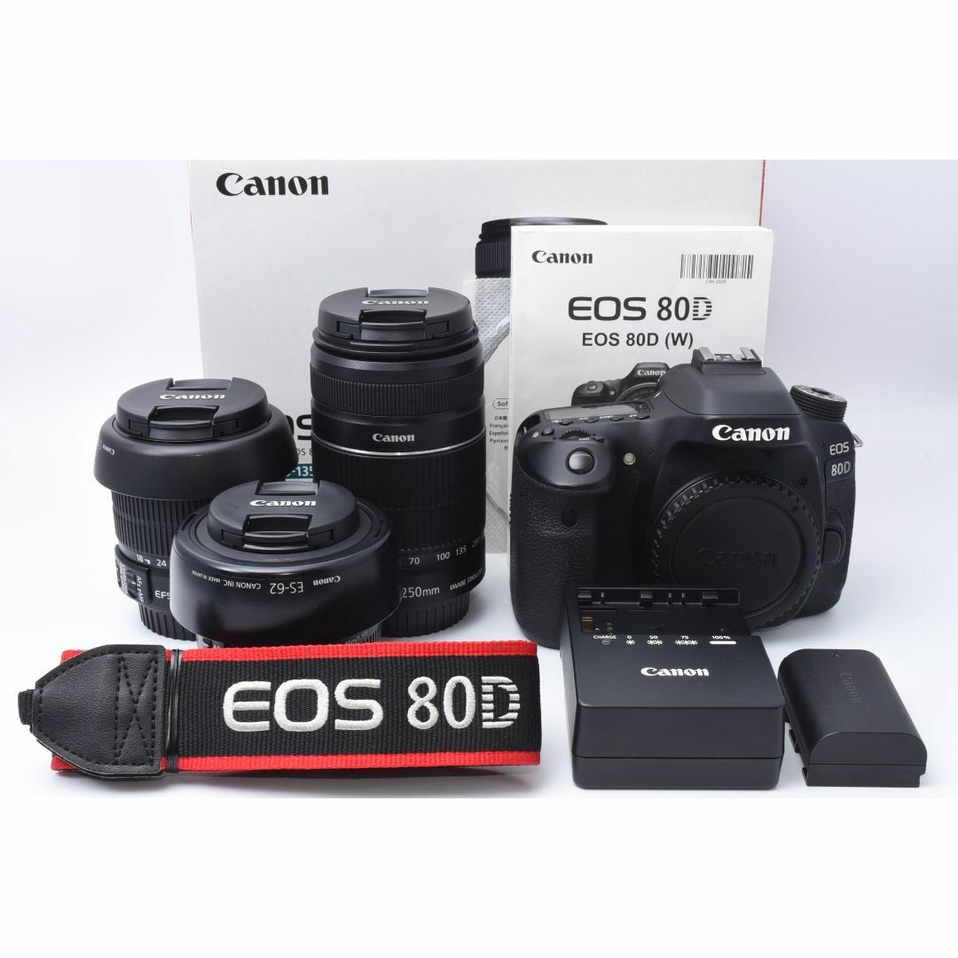 ★美品★ Canon EOS 80D トリプルレンズセットデジタル一眼