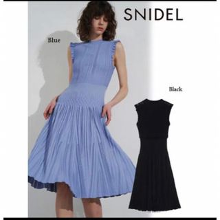 スナイデル(SNIDEL)のDokin 様専用　SNIDEL ストラクチャードニットワンピース ブラック(ひざ丈ワンピース)