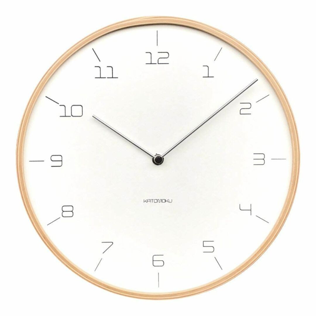 KATOMOKU plywood wall clock 7 ナチュラル スイープ