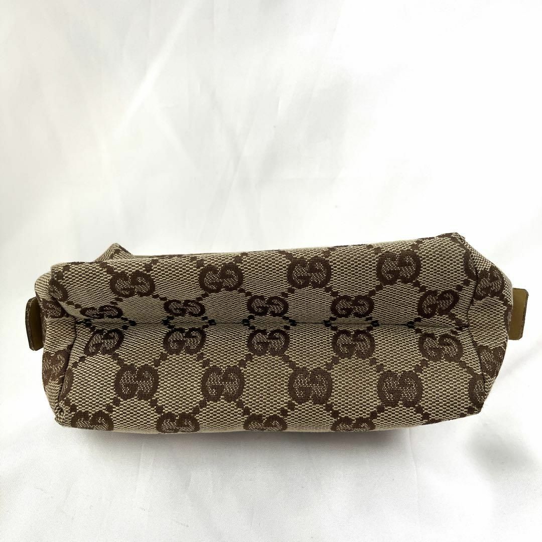 Gucci - GUCCI ポーチ 化粧ポーチ GGキャンバス ベージュ ブラウン