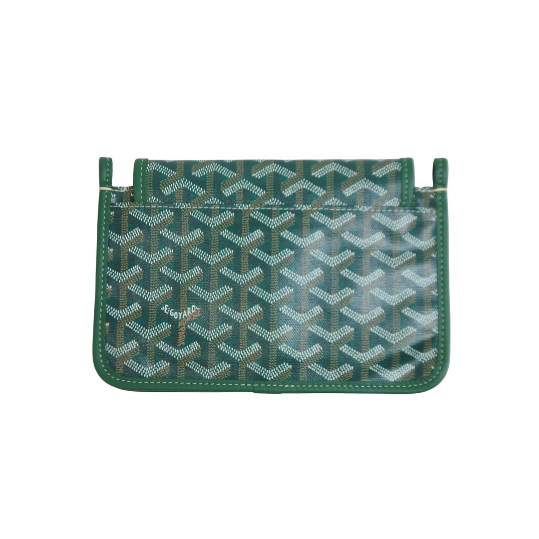 新品未使用 GOYARD ゴヤール ショルダーバッグ プリュメ ポーチウォレット グリーン PVC レザー シルバー金具  52832