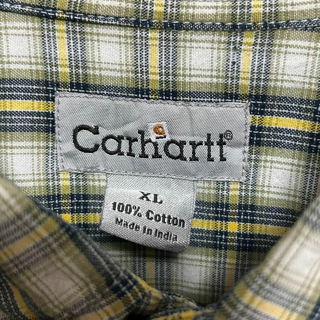 Carhartt カーハート　BDシャツ　チェックシャツ　青×黄色　XL