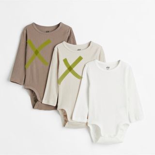 エイチアンドエム(H&M)のH&M ベビー　リブボディスーツ　ロンパース(ロンパース)