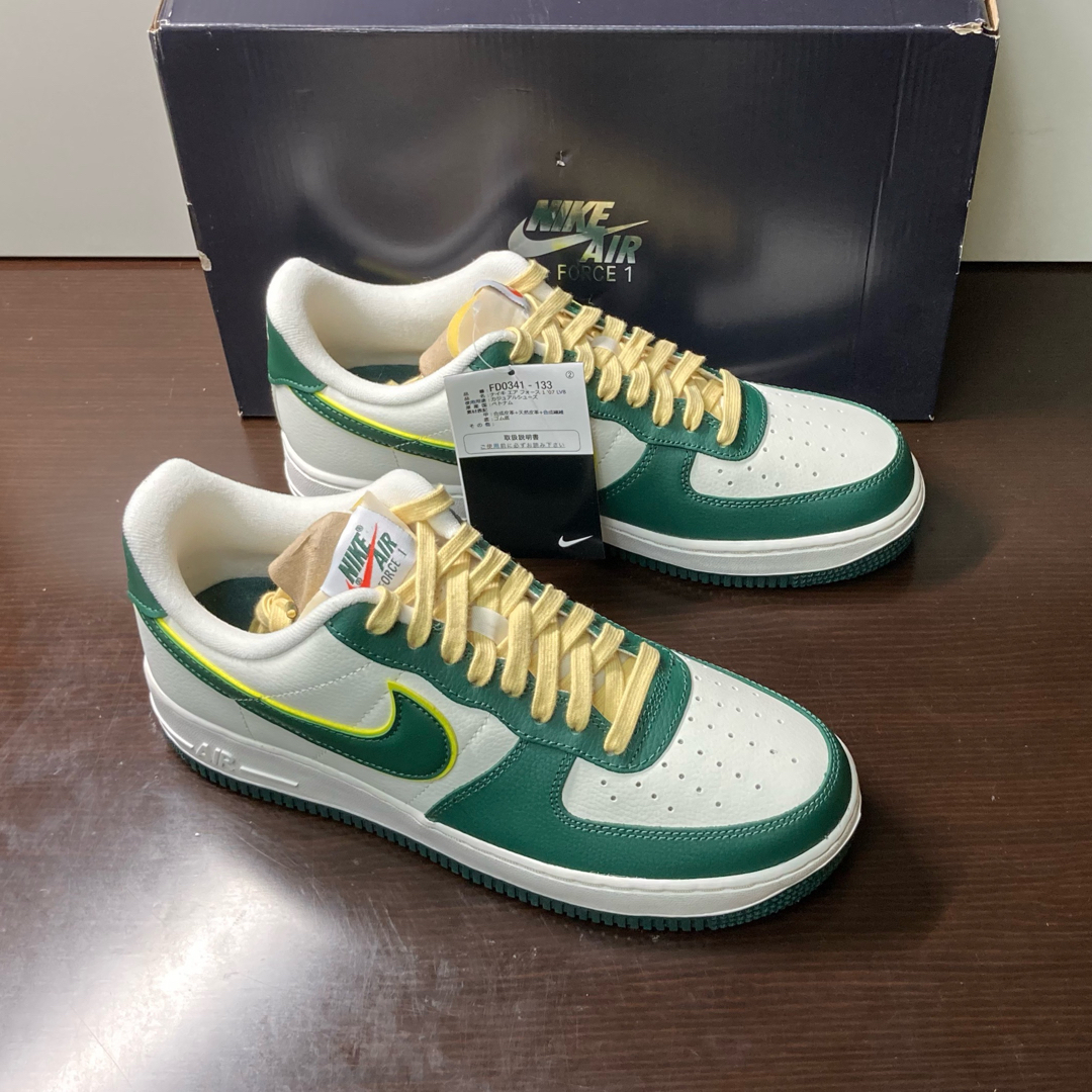 【新品26.5cm】NIKE エアフォース１ ホワイト/グリーン/イエロー