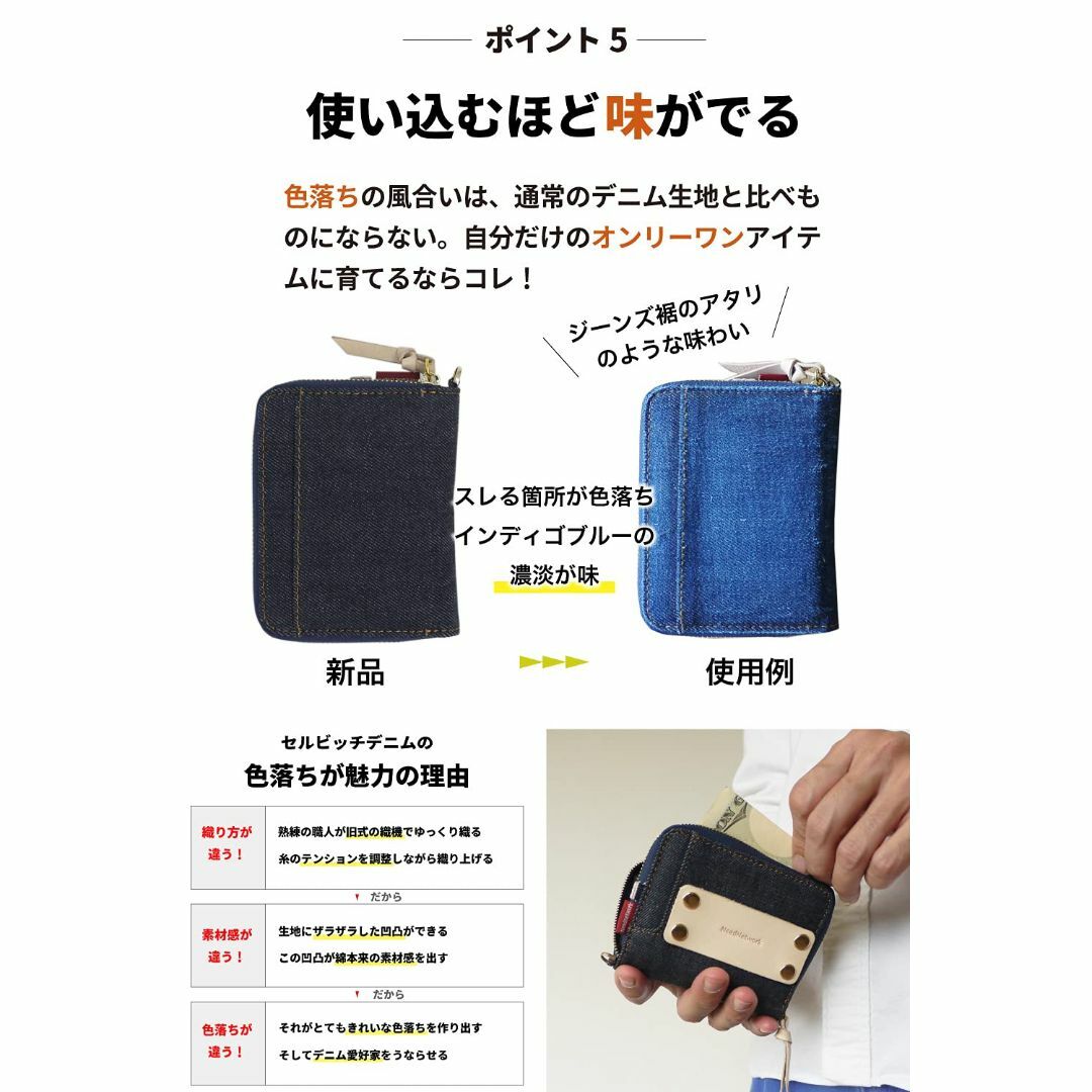 [ニードネットワーク] 岡山デニム 小銭入れ コインケース ファスナー メンズ  メンズのバッグ(その他)の商品写真