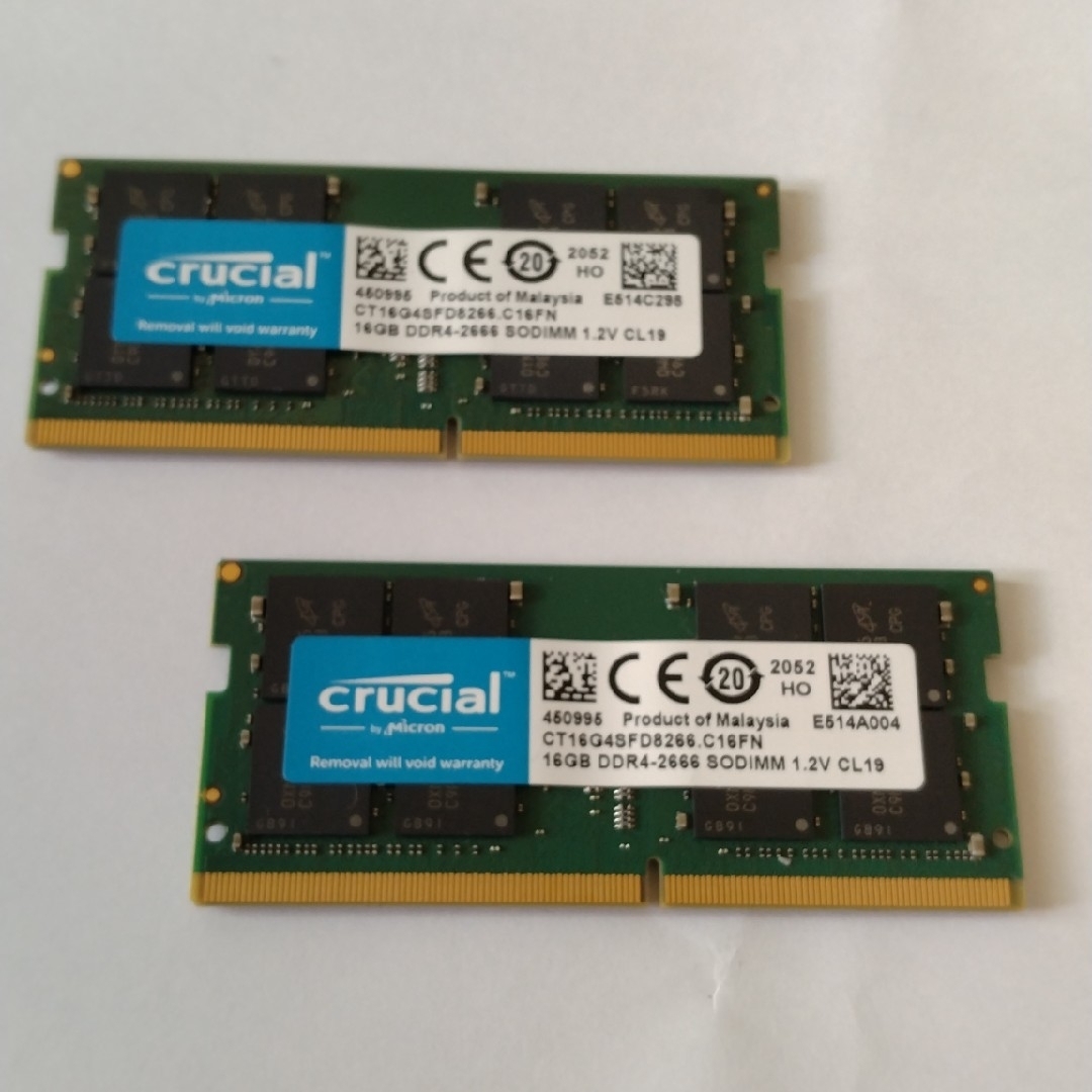 16GB×2 crucialメモリ　ノート用