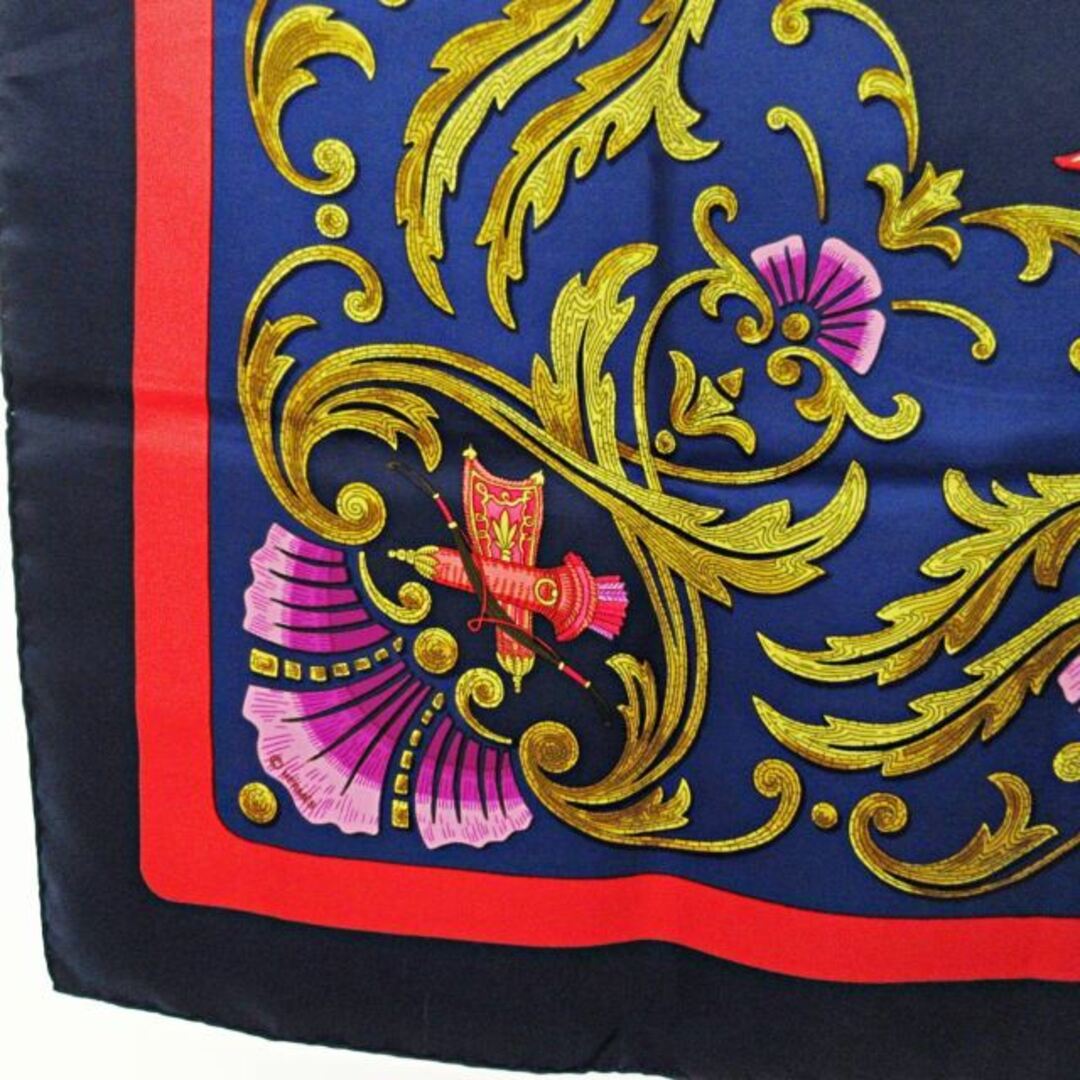 Hermes - エルメス カレ90 シルク スカーフ Cheval Jurc トルコの馬 紺