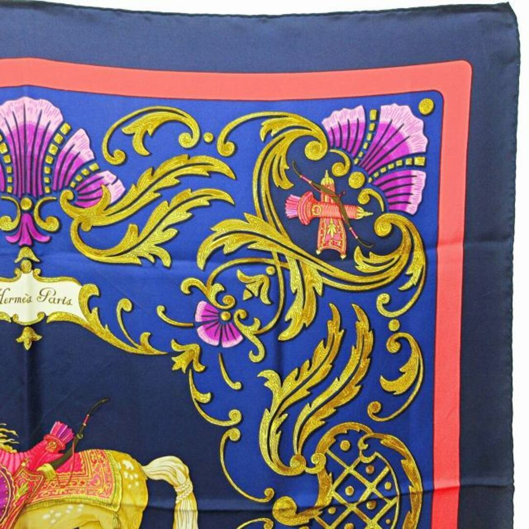 Hermes - エルメス カレ90 シルク スカーフ Cheval Jurc トルコの馬 紺