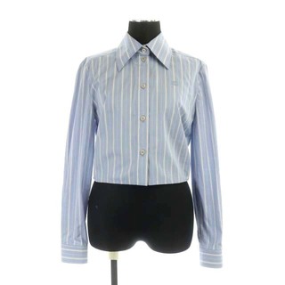 グッチ(Gucci)のグッチ オックスフォード ストライプ クロップドシャツ 長袖 青 691439(シャツ/ブラウス(長袖/七分))