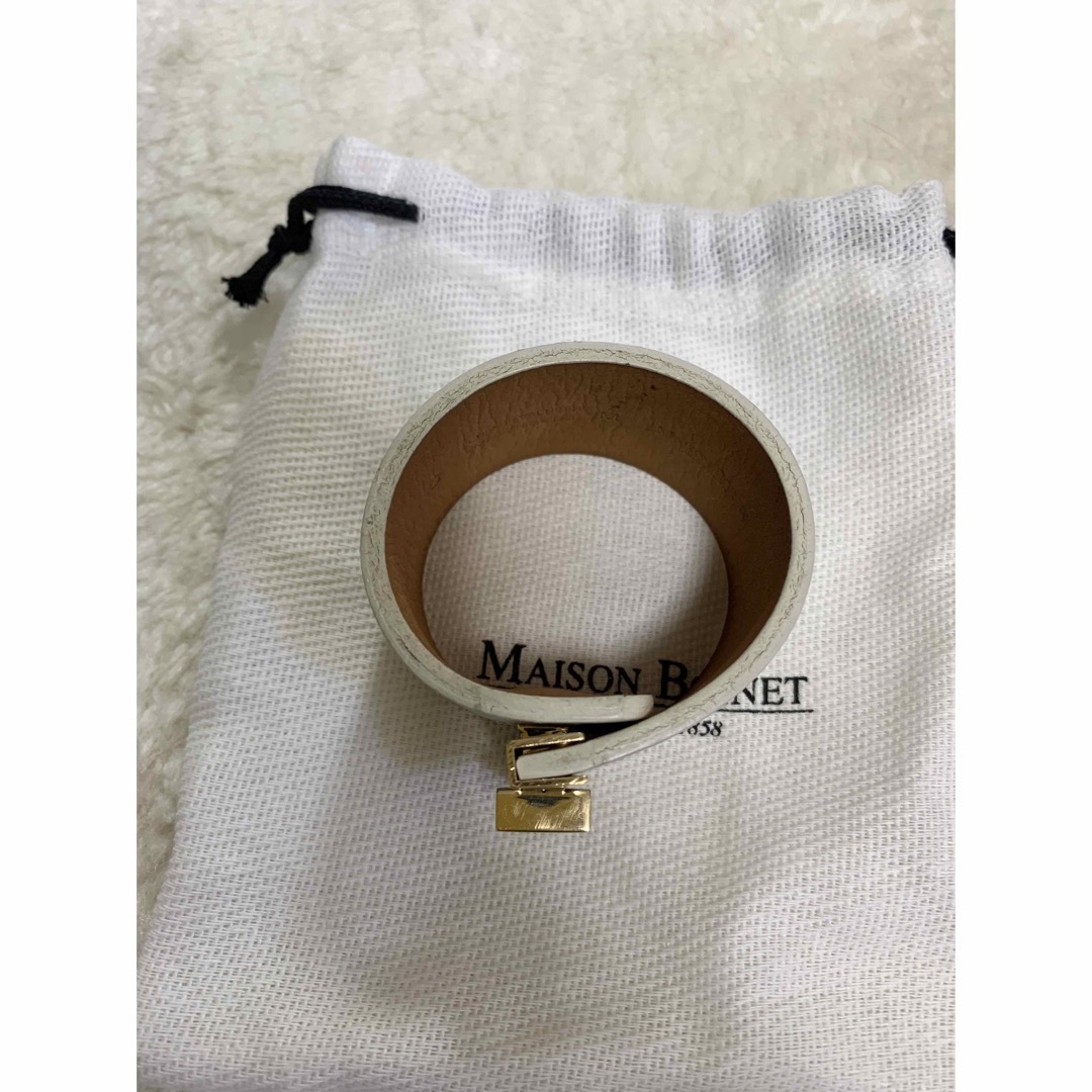 MAISON BOINET - MAISON BOINETメゾン ボワネ レザーバングル ホワイト