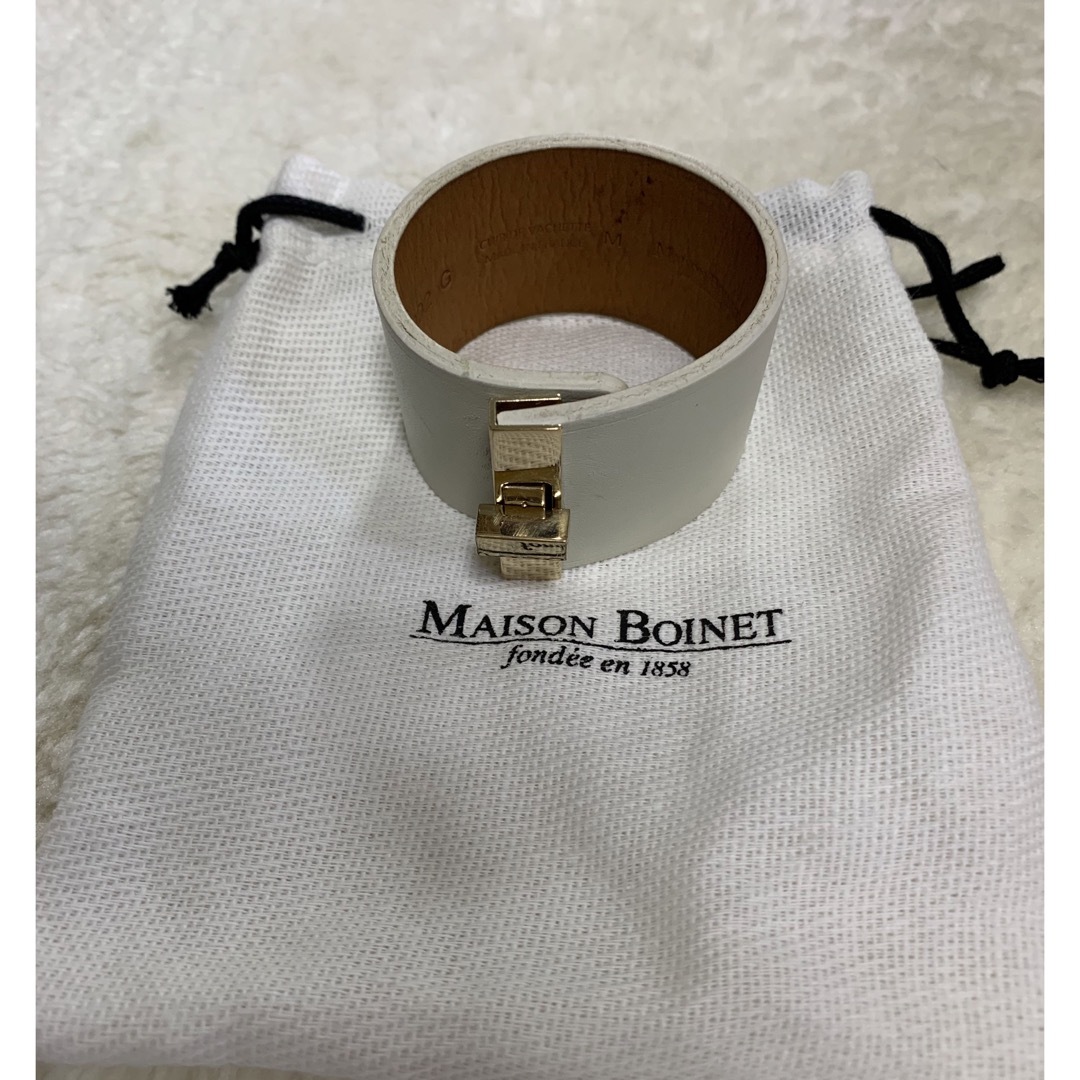 MAISON BOINET - MAISON BOINETメゾン ボワネ レザーバングル ホワイト