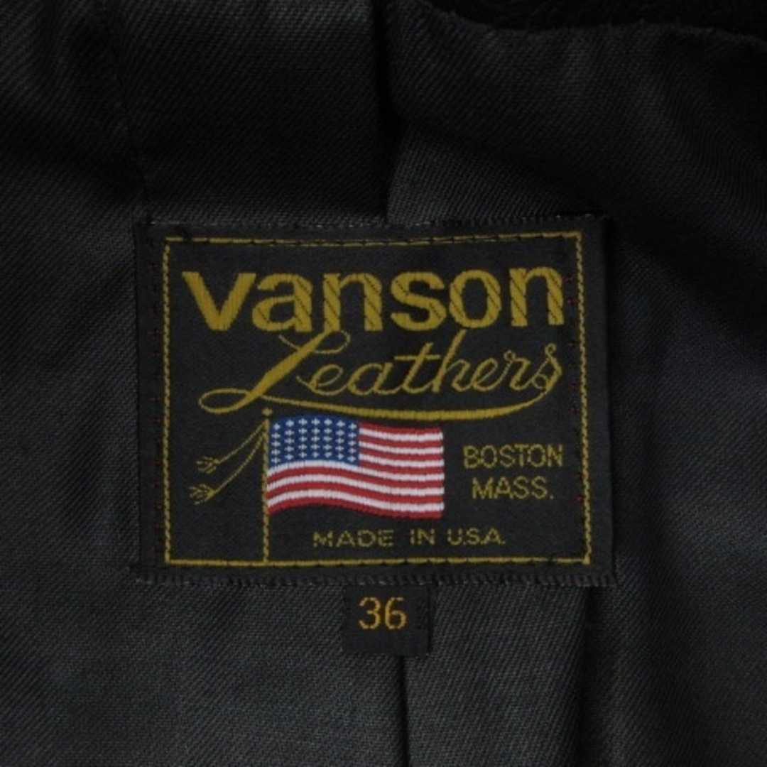 VANSON(バンソン)のバンソン VANSON ライダースジャケット シングル レザー 36 S 黒 メンズのジャケット/アウター(ライダースジャケット)の商品写真