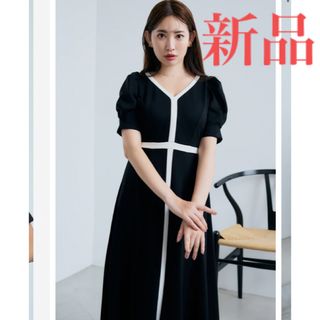 ハーリップトゥ(Her lip to)のherlipto Puff Sleeve Jersey Dress 新品(ロングワンピース/マキシワンピース)