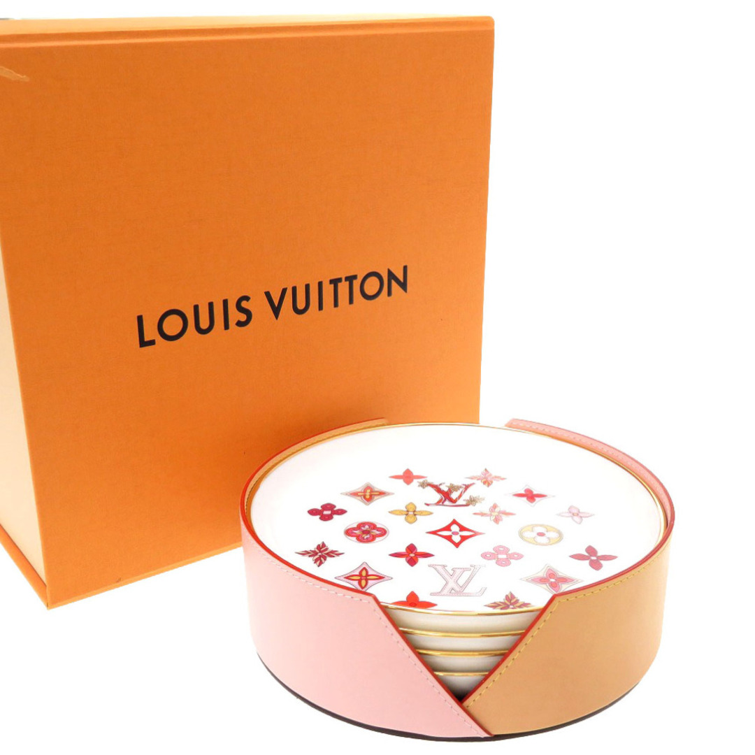 LOUIS VUITTON ルイヴィトン アシェット セット4 レザーケース付き 磁器プレート 食器 インテリア マルチカラー