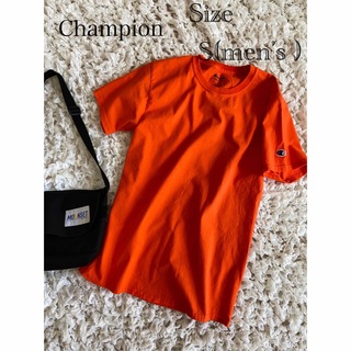チャンピオン(Champion)のChampion半袖シャツ Tシャツ オレンジ 刺繍ロゴ コットンシャツ(Tシャツ/カットソー(半袖/袖なし))