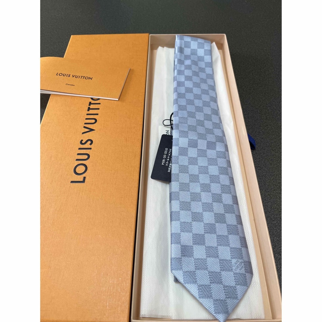 新品未使用タグ付ルイヴィトンダミエ柄ネクタイ