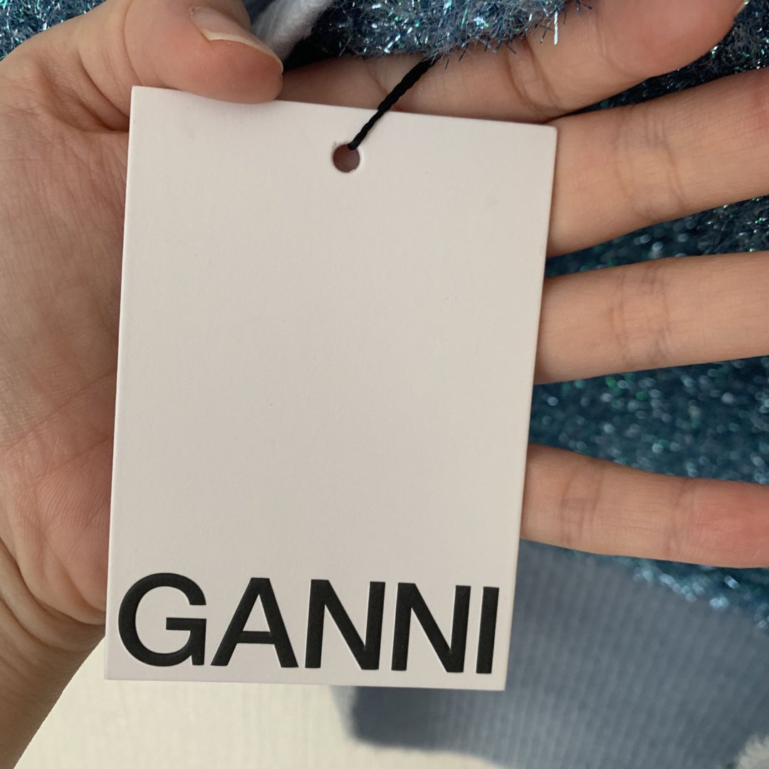 GANNI ガニー ブルー Sparkle ニットベスト