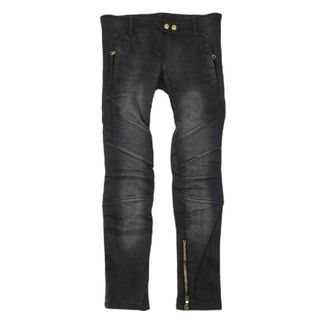 BALMAIN バルマン デニムパンツ バイカーパンツ T500B406G コットン レッド シルバー金具 サイズ32 メンズ 美品  49570