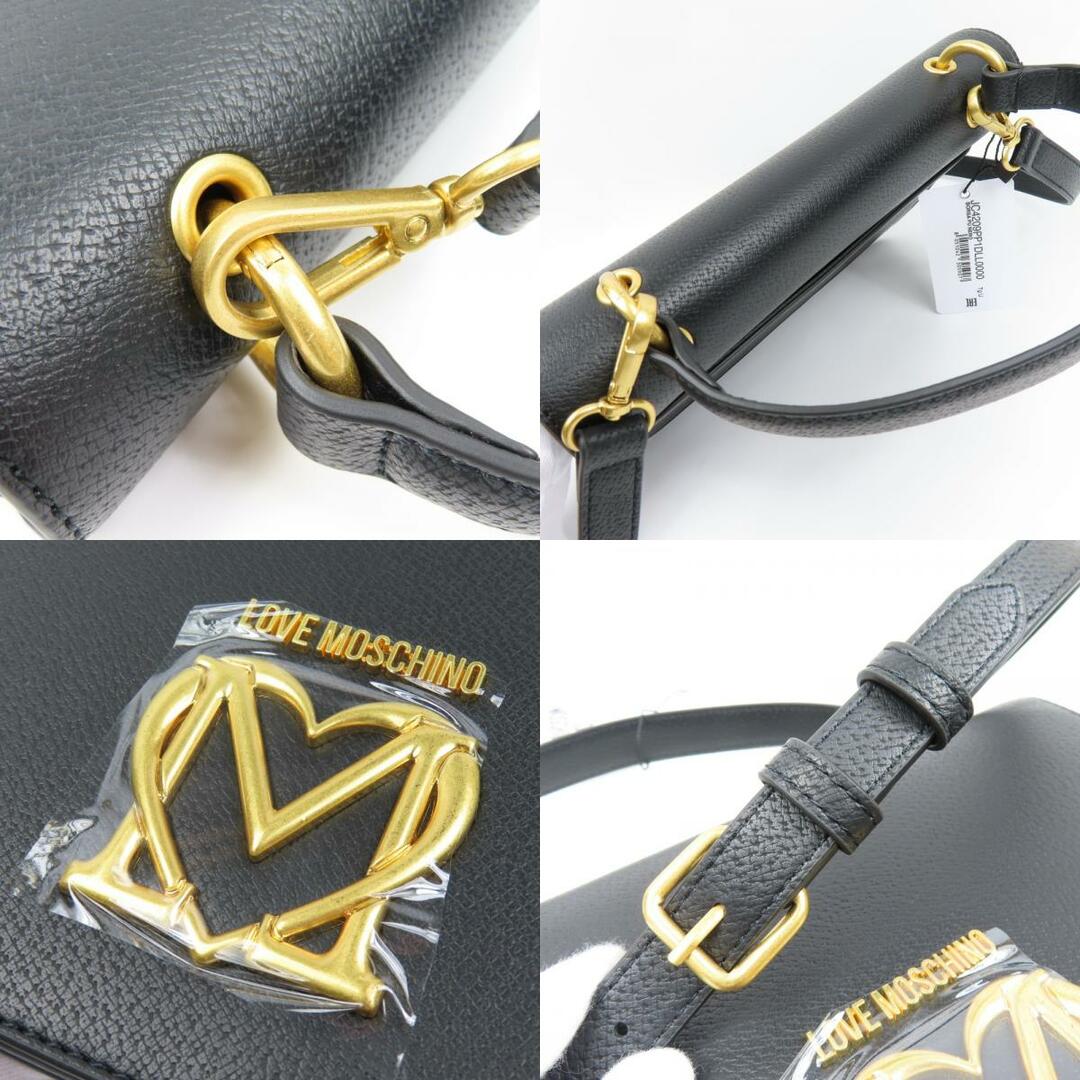 未使用品 MOSCHINO モスキーノ BORSA ラブ モスキーノ サッチェルバッグ 2WAY ショルダーバッグ スカーフ付 タグ付き ハンドバッグ レザー ブラック 6