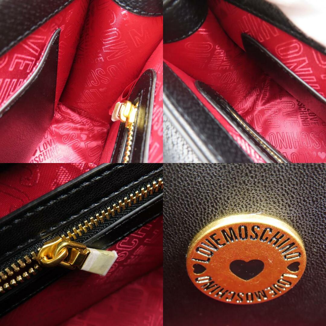 未使用品 MOSCHINO モスキーノ BORSA ラブ モスキーノ サッチェルバッグ 2WAY ショルダーバッグ スカーフ付 タグ付き ハンドバッグ レザー ブラック 8