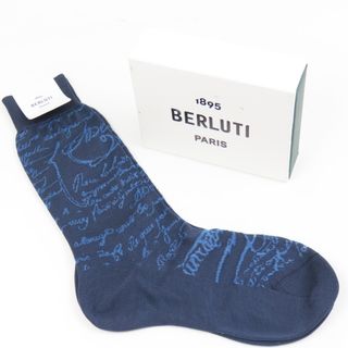 ベルルッティ(Berluti)の未使用品 Berluti ベルルッティ くつ下 靴下 カリグラフィ その他小物 コットン ダークブルー【中古】(その他)