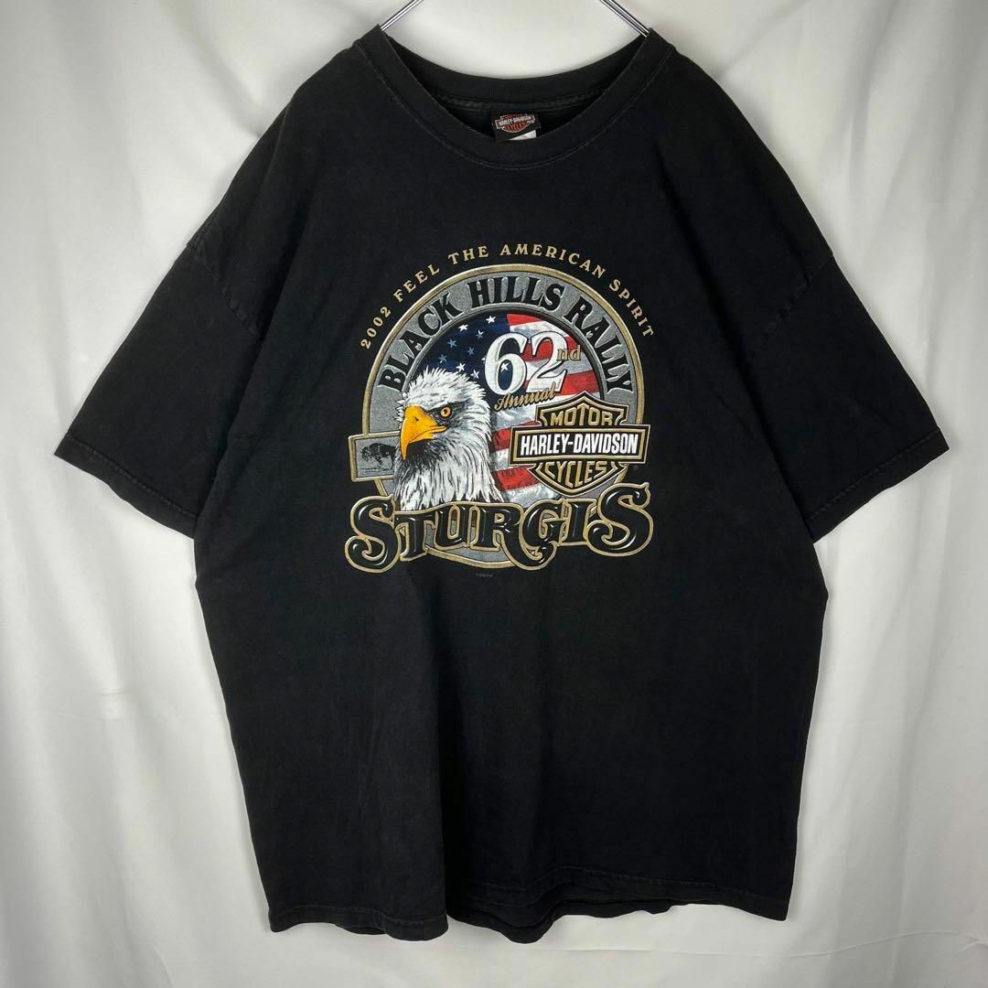 Harley Davidson(ハーレーダビッドソン)の【激レア】ハーレーダビッドソン Tシャツ イーグル ラシュモア山 2XL メンズのトップス(Tシャツ/カットソー(半袖/袖なし))の商品写真