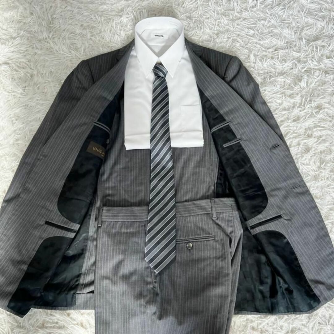 LOUIS VUITTON(ルイヴィトン)のLOUIS VUITTON　スーツ セットアップ　ダミエ ストライプ グレー メンズのスーツ(セットアップ)の商品写真