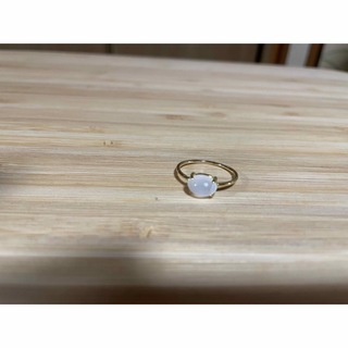 未使用 ホワイトムーンストーン 天然石リング指輪11号 ゴールド色(リング(指輪))
