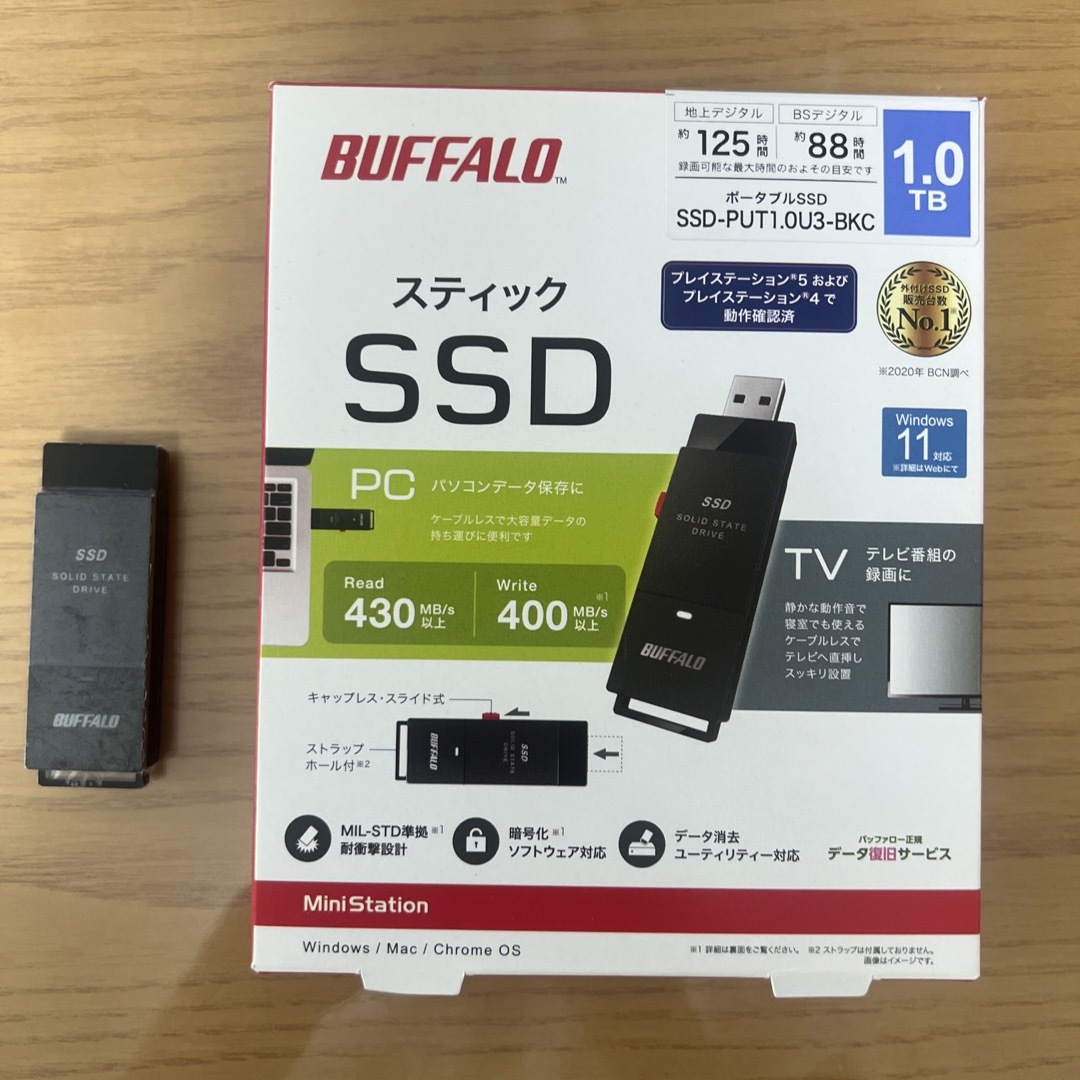 BUFFALO 外付けSSD SSD-PUT1.0U3-BKCBUFFALO