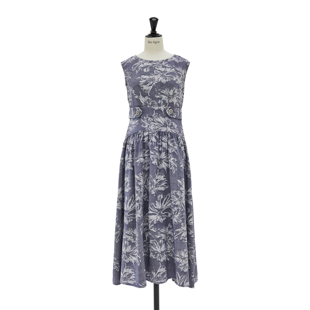 Her lip to(ハーリップトゥ)の【新品】herlipto Floral Jacquard Midi Dress レディースのワンピース(ロングワンピース/マキシワンピース)の商品写真