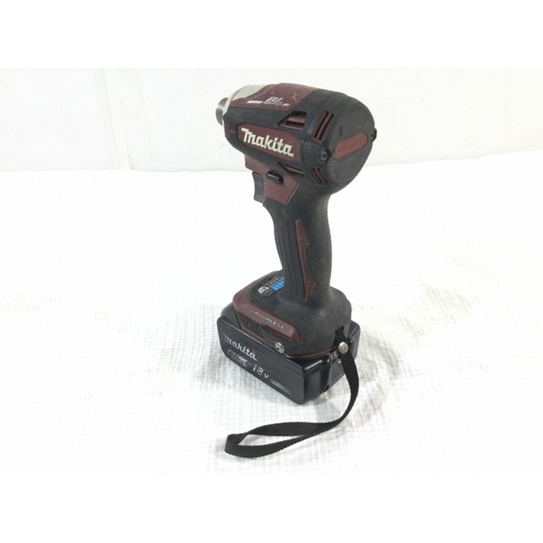 ☆中古品☆makita マキタ 18V 充電式インパクトドライバー TD172D バッテリー2個(18V 6.0AH 5.0AH) 充電器付き 赤  レッド 76024