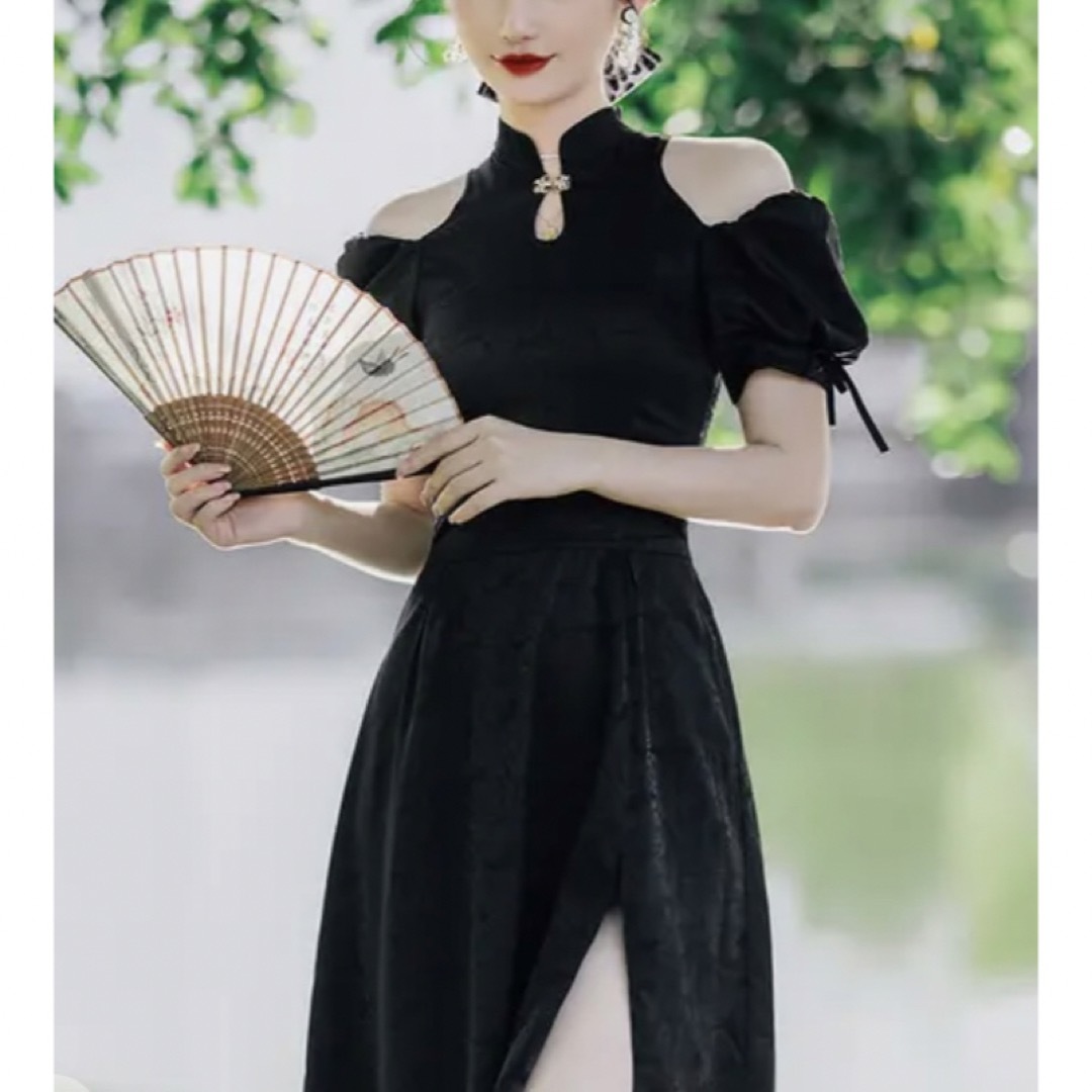 チャイナ　ワンピース　ドレス レディースのワンピース(ロングワンピース/マキシワンピース)の商品写真