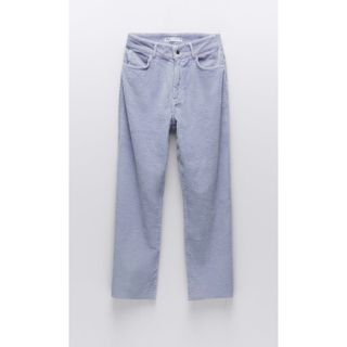 ザラ(ZARA)の36 ZARA ザラ  フリンジヘムコーデュロイワイドパンツ ペールトーン (カジュアルパンツ)